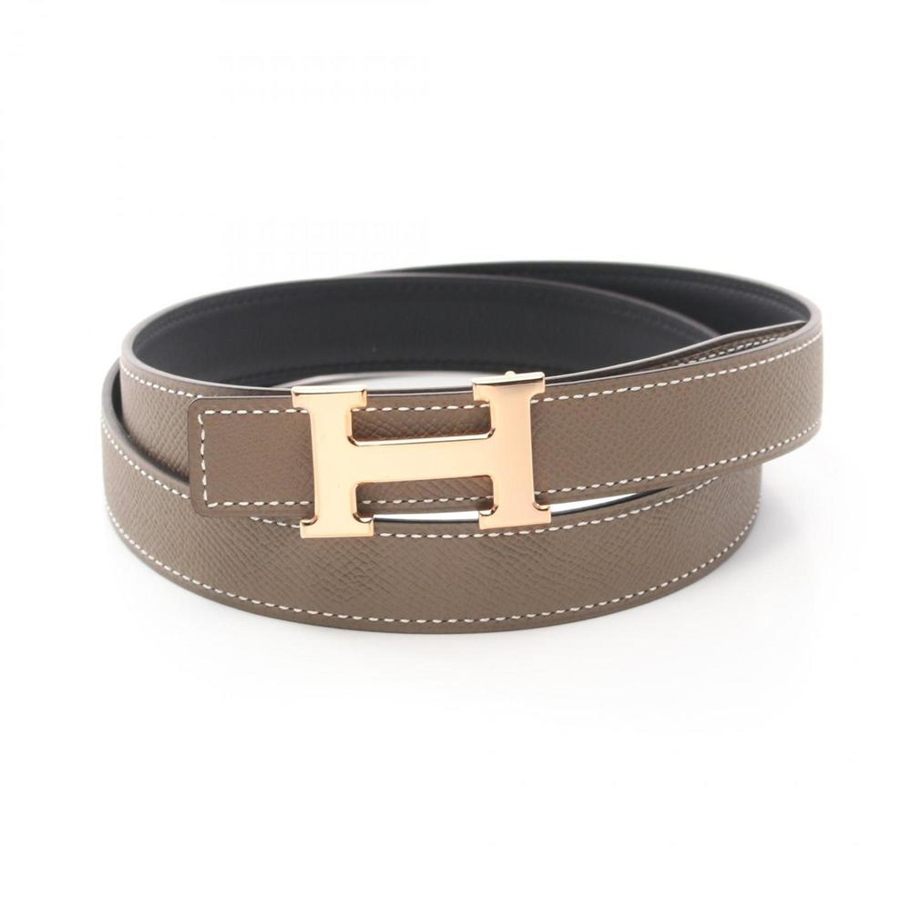 HERMES Black Noir Mini Constance H Belt Swift Epsom Leather 34.44'' 36.41'' - Picture 6 of 6